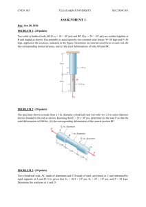 CVEN 305 Assignment 1: Mechanics of Materials Problems