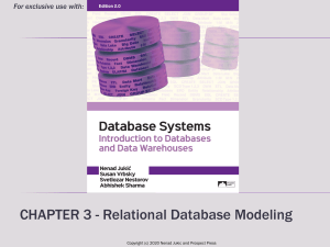 Relational Database Modeling Chapter 3 - Database Systems Textbook