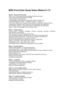MHR Final Exam Study Notes Weeks 6-11