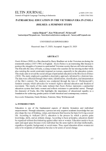 Patriarchal Education in Victorian Era: Enola Holmes Feminist Study