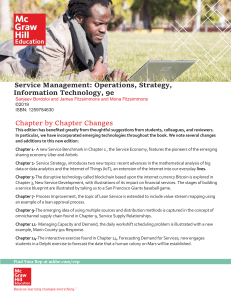 Service Management 9e Chapter Changes Textbook