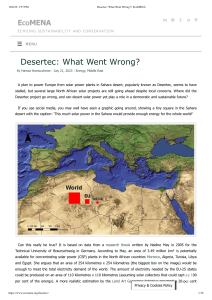 Desertec: What Went Wrong? | EcoMENA
