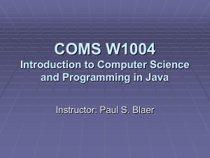 COMS W1004: Intro to CS & Java Programming