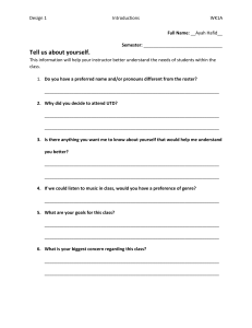 UTD Student Introduction Form WK1A