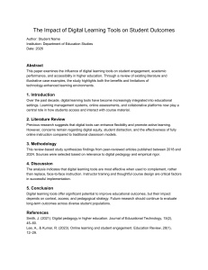 Digital Learning Tools Impact on Student Outcomes