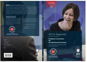 ACCA FA1 Practice & Revision Kit: Recording Financial Transactions