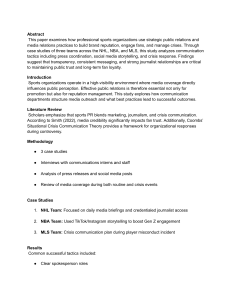 Sports PR Strategies: Case Studies in NHL, NBA, MLS