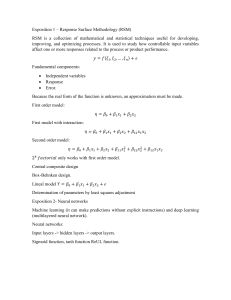 Response Surface Methodology & Neural Networks