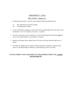 Banking Assignment: Cash Reserve Ratio & Risk Analysis