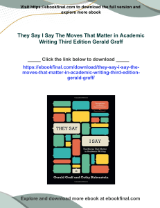 They Say I Say: Academic Writing Textbook (3rd Ed)