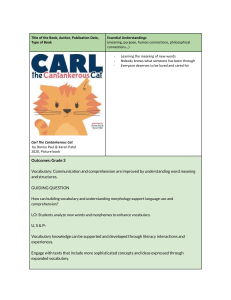 Carl The Cantankerous Cat Grade 3 Lesson Plan