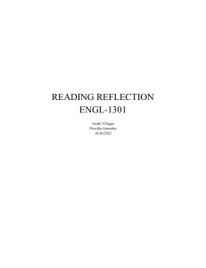 Reading Reflection Portfolio ENGL-1301