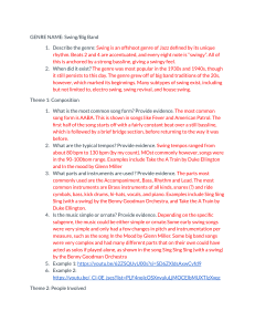 Swing/Big Band Genre Analysis: Composition, History, & Artists