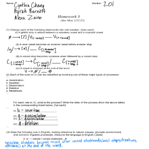 Linguistics Homework 3: Phonological Rules Assignment