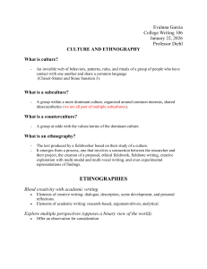 Culture and Ethnography: Definitions & Ethnographic Writing