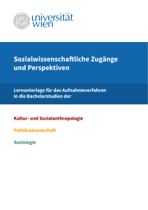 Sozialwissenschaftliche Zug&auml;nge und Perspektiven: Lernunterlage f&uuml;r Bachelorstudien