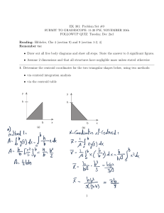 EK 301 Problem Set 9: Statics Centroids & Beam Analysis