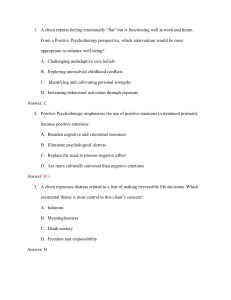 Psychotherapy Practice Exam