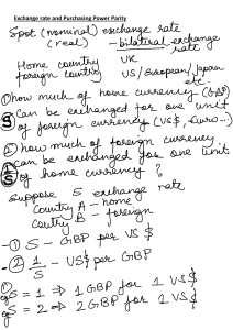 Exchange Rate and Purchasing Power Parity: Concepts & History
