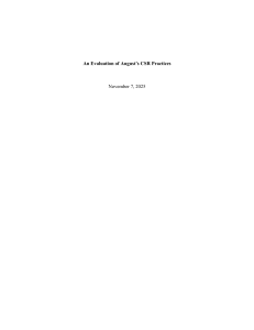 August CSR Practices Evaluation