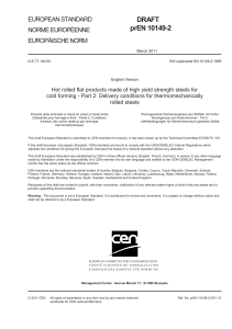 prEN 10149-2:2011 Draft Standard - Thermomechanically Rolled Steels
