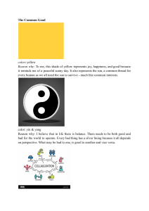 The Common Good: Collaboration & Balance