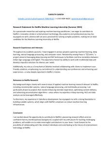 Research Statement for Netflix ML Internship (Summer 2024)