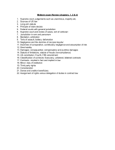 Midterm Exam Review: US Law Chapters 1, 2, 4