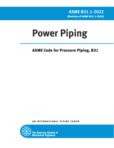 ASME B31.1-2022 Power Piping Code