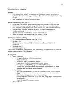 Blood Transfusion Knowledge Guide