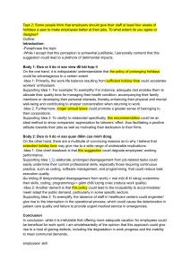 IELTS Essay Outline: Employee Holidays