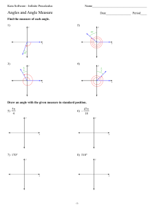Angles and Angle Measure Worksheet