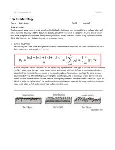 ME 270 Homework 8: Metrology Assignment