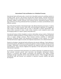 International Trade and Business in a Globalized Economy