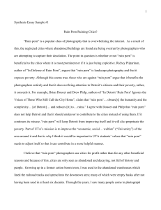 Ruin Porn Ruining Cities? Synthesis Essay on Urban Photography