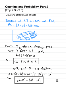 Counting and Probability Part 2: Set Differences & Pigeonhole Principle