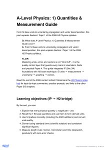 A-Level Physics: Quantities & Measurement Guide
