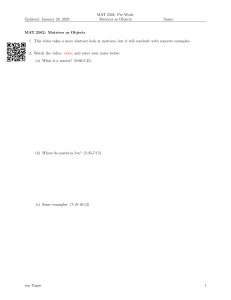 MAT 2562: Matrices as Objects - Pre-Work Assignment