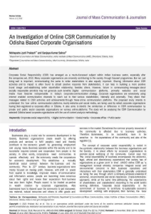 Online CSR Communication by Odisha Corporations: A Study