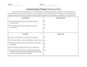 Animal Inquiry Project Planning Page