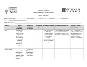 Methodist University Clinical Pathogram - Nursing Student Assessment