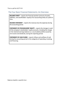 ACCT1101: The Four Basic Financial Statements