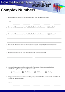 Complex Numbers Worksheet: Fourier Transform