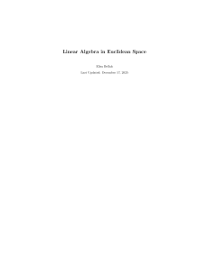 Linear Algebra in Euclidean Space Textbook by Elisa Bellah