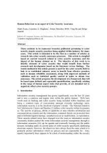 Human Behaviour in Cyber Security Assurance