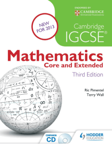 Cambridge IGCSE Mathematics Core and Extended Third Edition