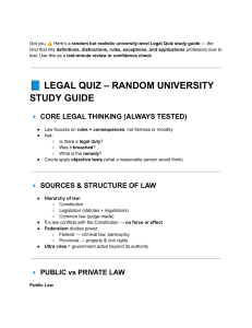 Legal Quiz Study Guide