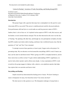 BTS Healing: Storytelling and Youth Anxieties - Conference Paper
