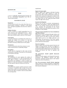 Features of a State Political Science