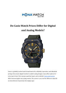 Casio Watch Prices: Digital vs Analog Models